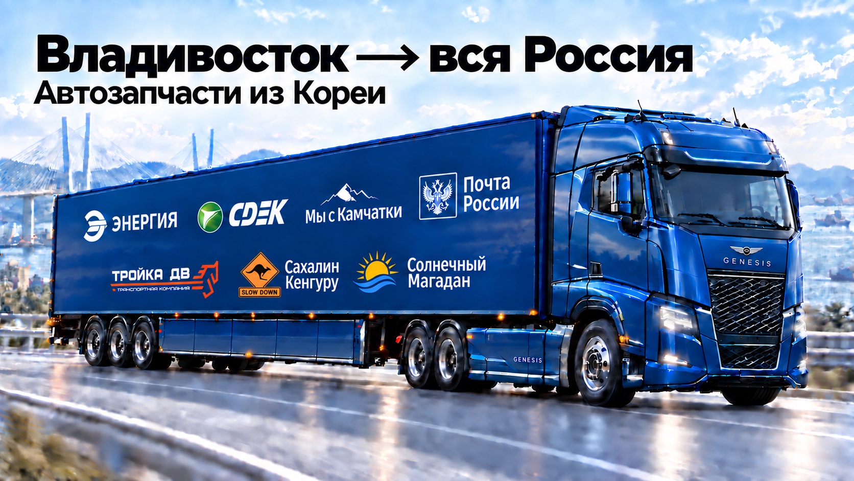 Синяя фура Genesis — доставка автозапчастей из Владивостока по всей России